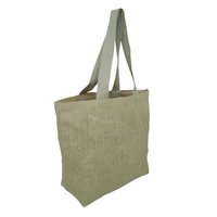 Non Laminated Jute Tote Bag With Cotton Web Handle