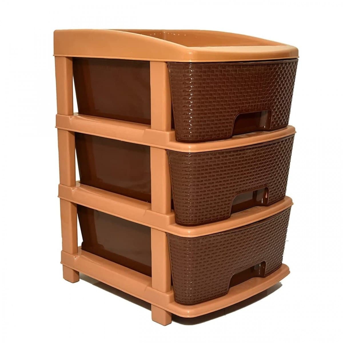 3 LAYER MODULAR DRAWER (BROWN)