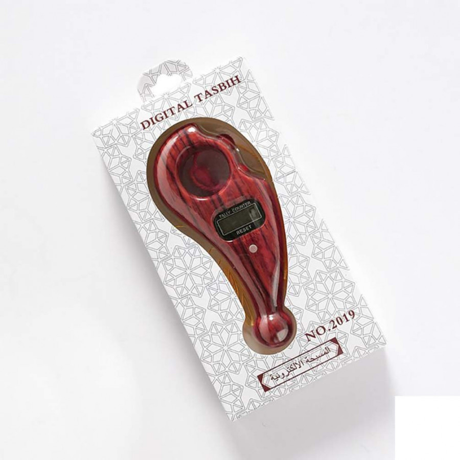 RED WOODEN MANUAL HAND FINGER DIGITAL TALLY COUNTING MACHINE