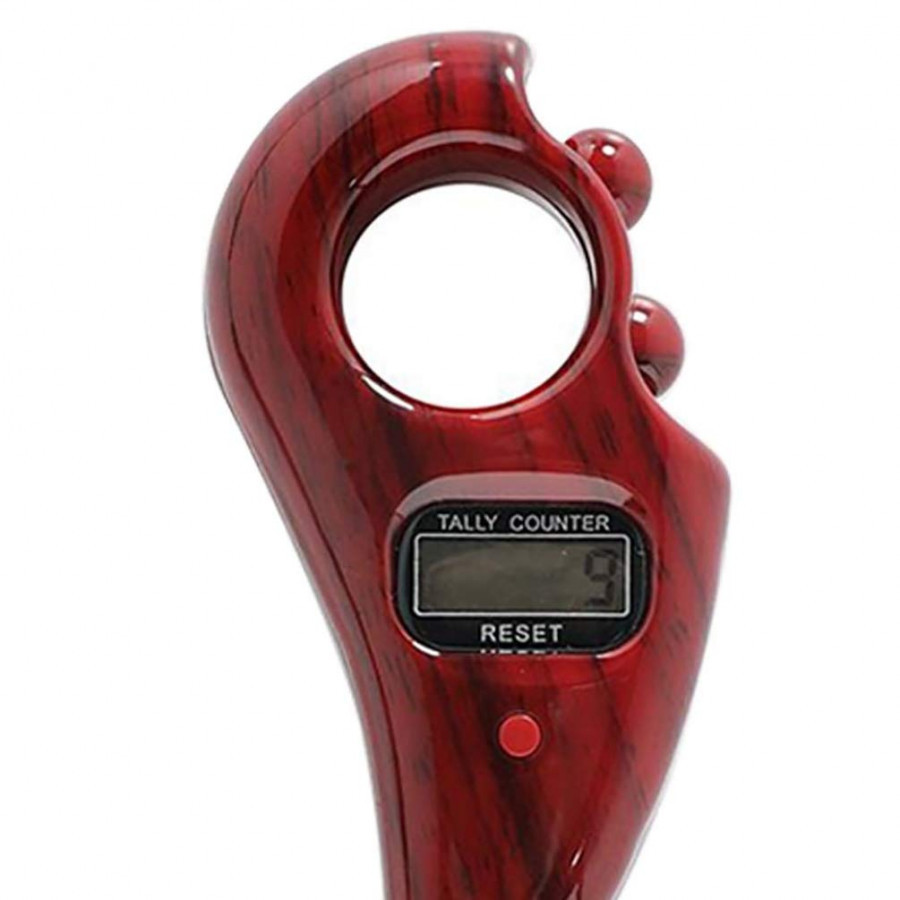 RED WOODEN MANUAL HAND FINGER DIGITAL TALLY COUNTING MACHINE