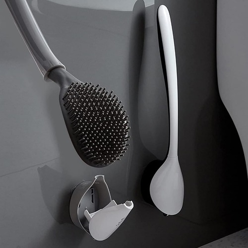 NEW SILICONE WATER DROP TOILET BRUSH AND HOLDER SET