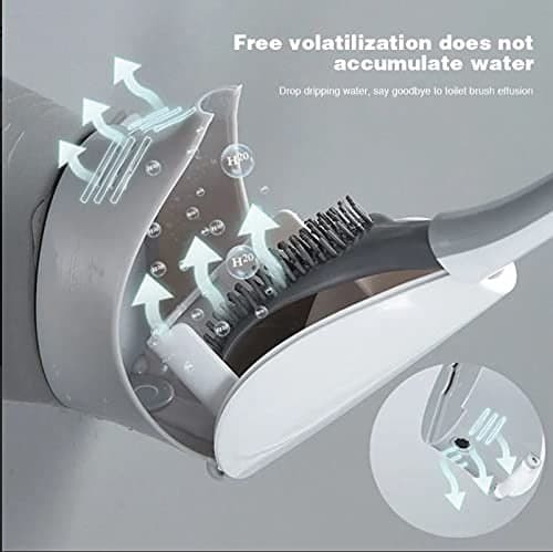 NEW SILICONE WATER DROP TOILET BRUSH AND HOLDER SET