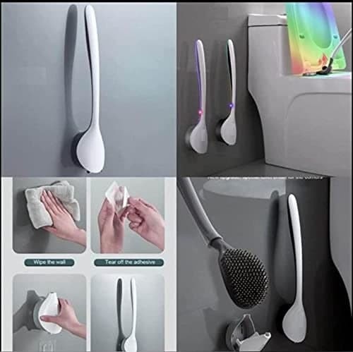 NEW SILICONE WATER DROP TOILET BRUSH AND HOLDER SET