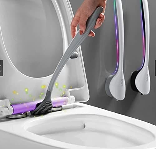 NEW SILICONE WATER DROP TOILET BRUSH AND HOLDER SET
