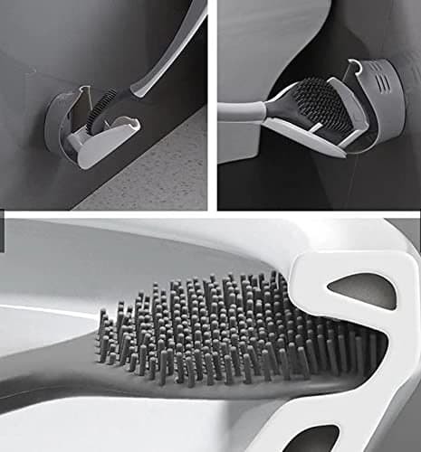 NEW SILICONE WATER DROP TOILET BRUSH AND HOLDER SET