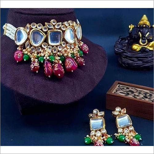 Ladies Artificial Kundan Necklace Set
