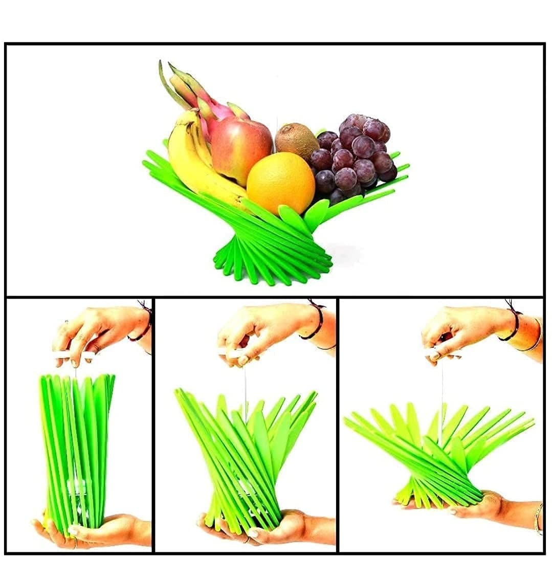 MULTI PURPOSE TWISTED FOLDABLE FRUIT VEGETABLE NET BOWL