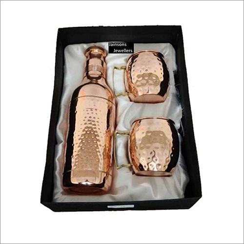 Wine Copper Bottle with Mugs