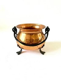 Vintage Pebbled Brass Planter Vase