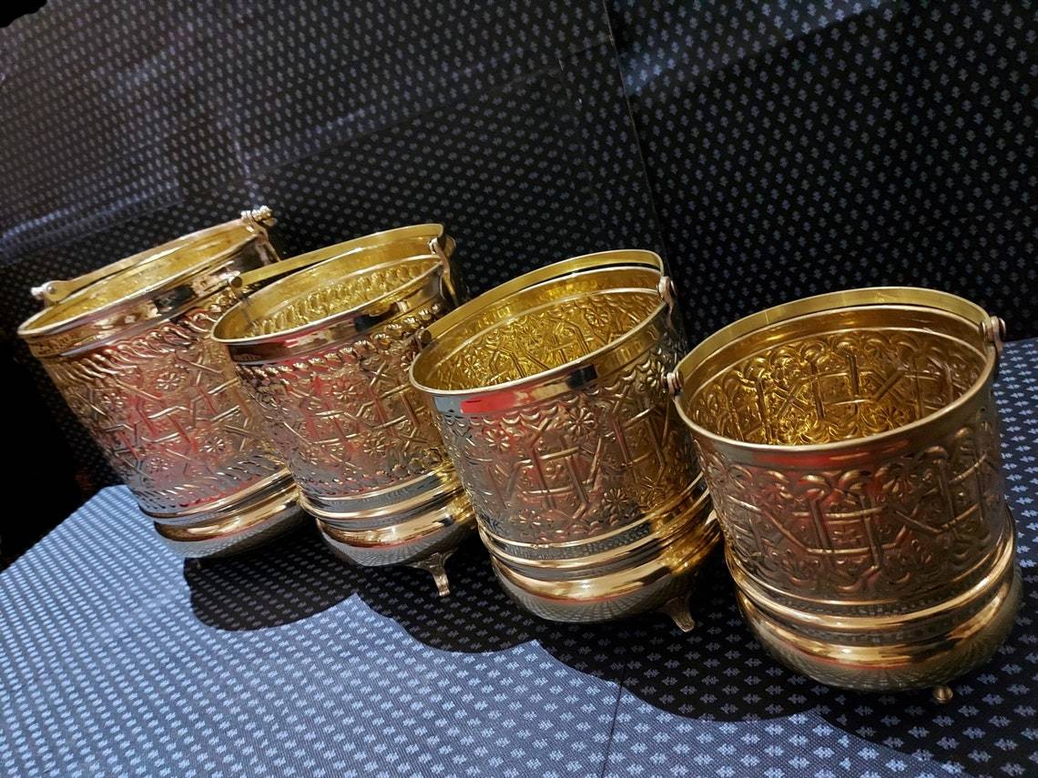VINTAGE BRASS MOROCCAN SET OF THREE