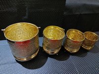 VINTAGE BRASS MOROCCAN SET OF THREE