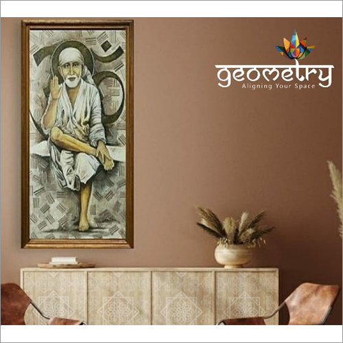 Sai Baba Wall Painting By GEOMETRY-ALIGNING YOUR SPACE