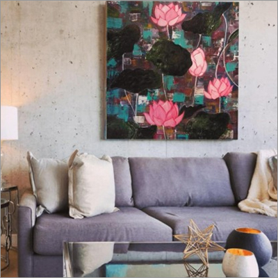 Floral Wall Painting By GEOMETRY-ALIGNING YOUR SPACE