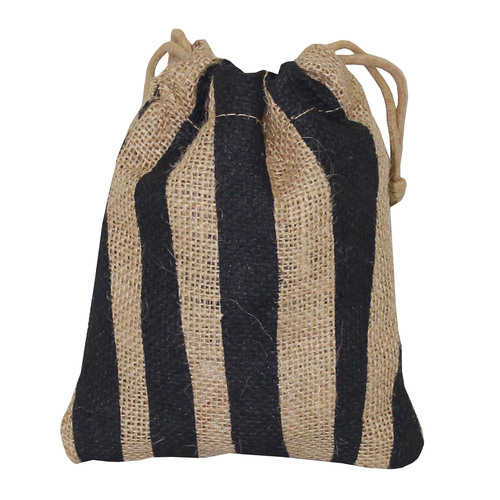 Jute Drawstring Bag With Overall Print