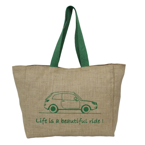 Non Laminated Jute Tote Bag With Inside Poly And Viscose Lining