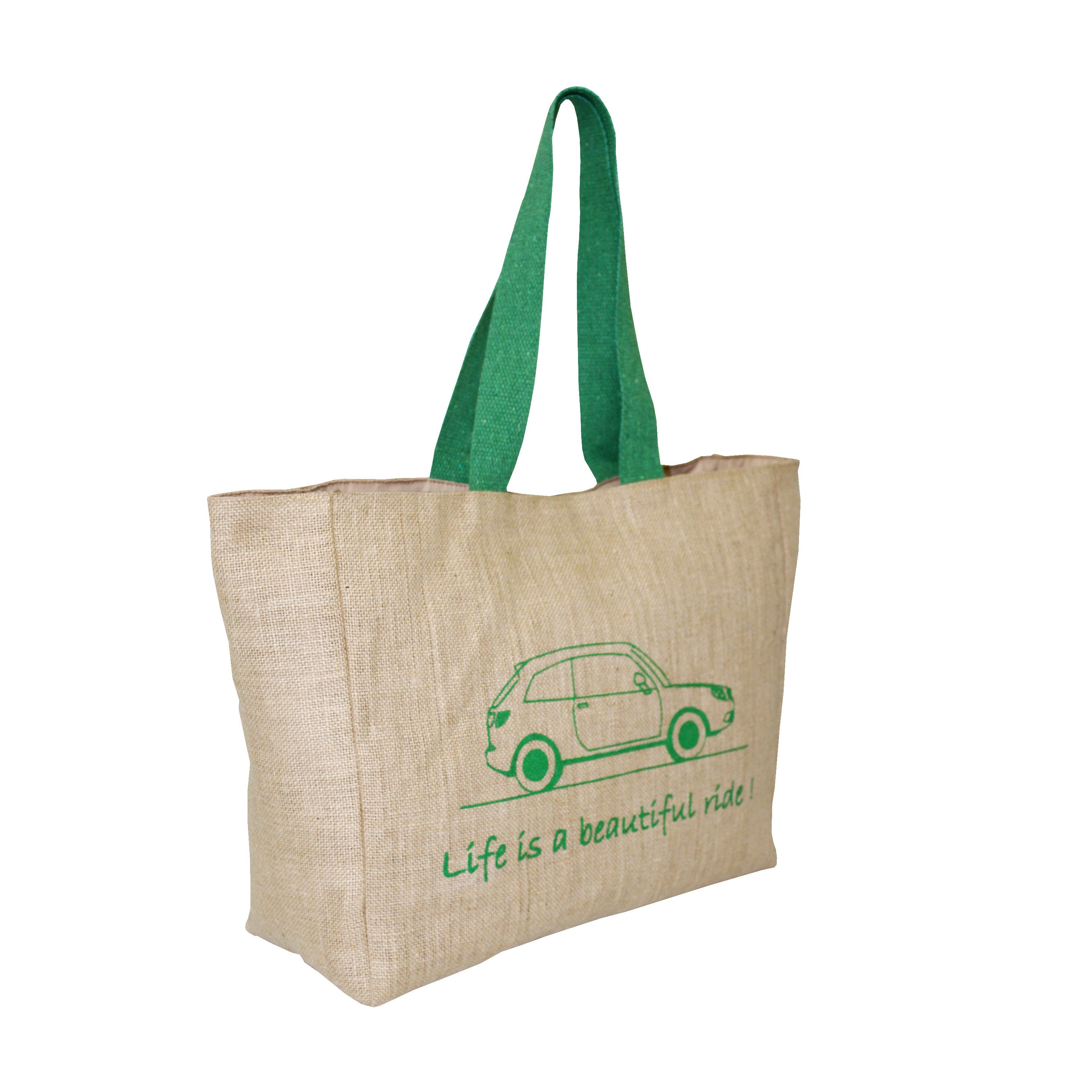 Non Laminated Jute Tote Bag With Inside Poly And Viscose Lining