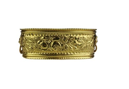 BRASS BIG FLORISHED ENGRAVED PLANTER