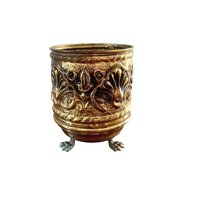 BRASS BIG FLORISHED ENGRAVED PLANTER