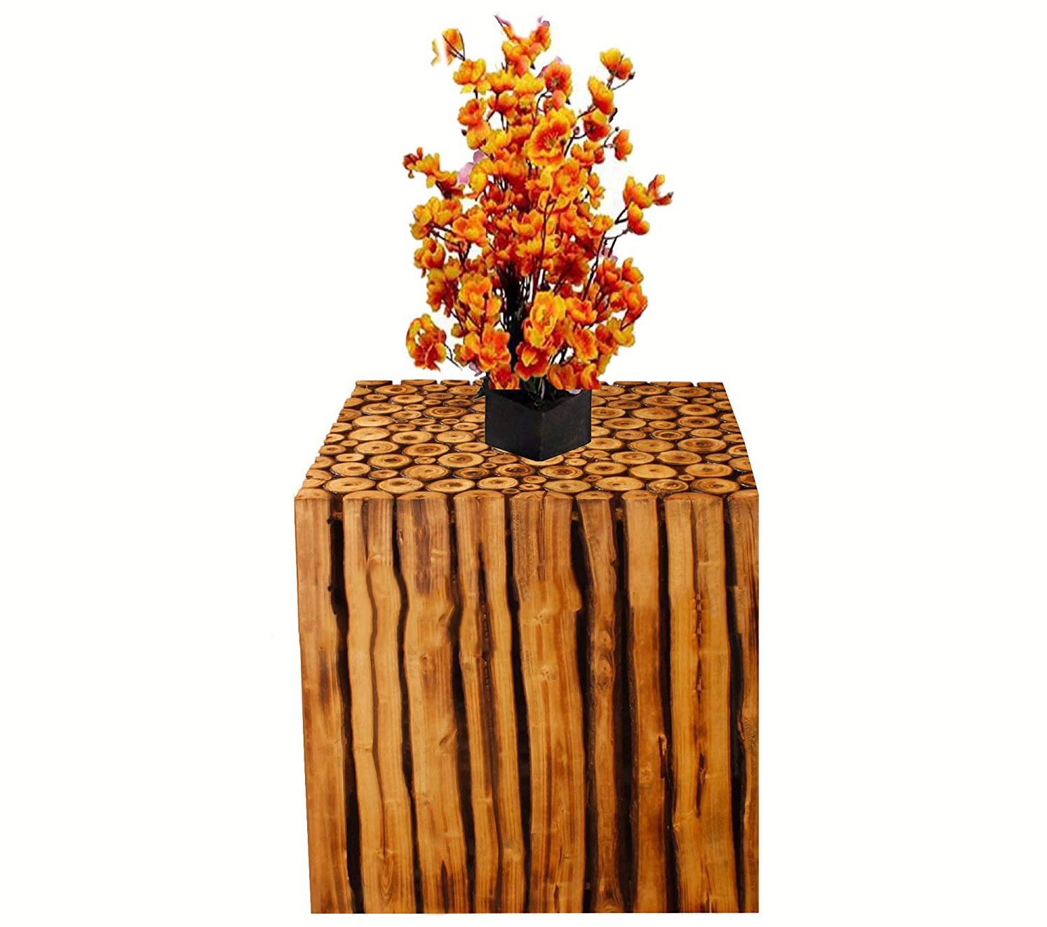 12 Inch Wooden Square Shape Stool