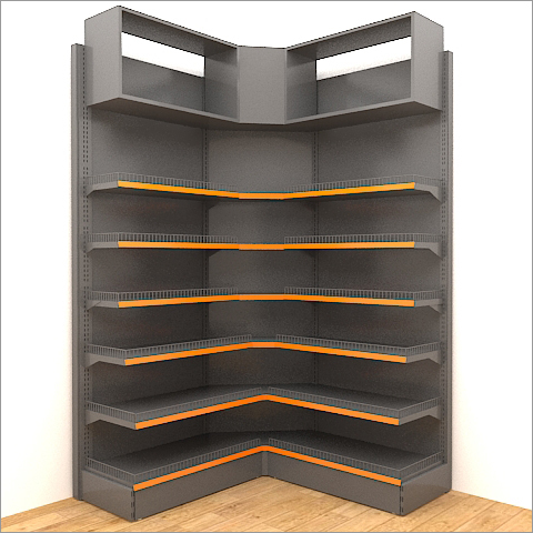 Wall Unit With Protruded Graphic Panel Metal Rack