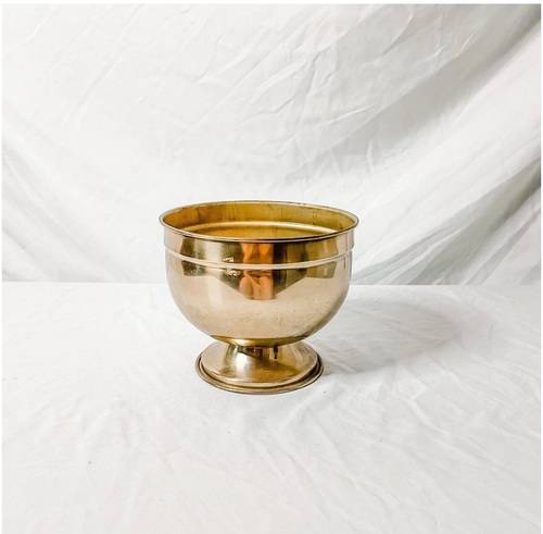 BRASS ROUND SHAPED SMALL PLANTER FOR TABLE TOP