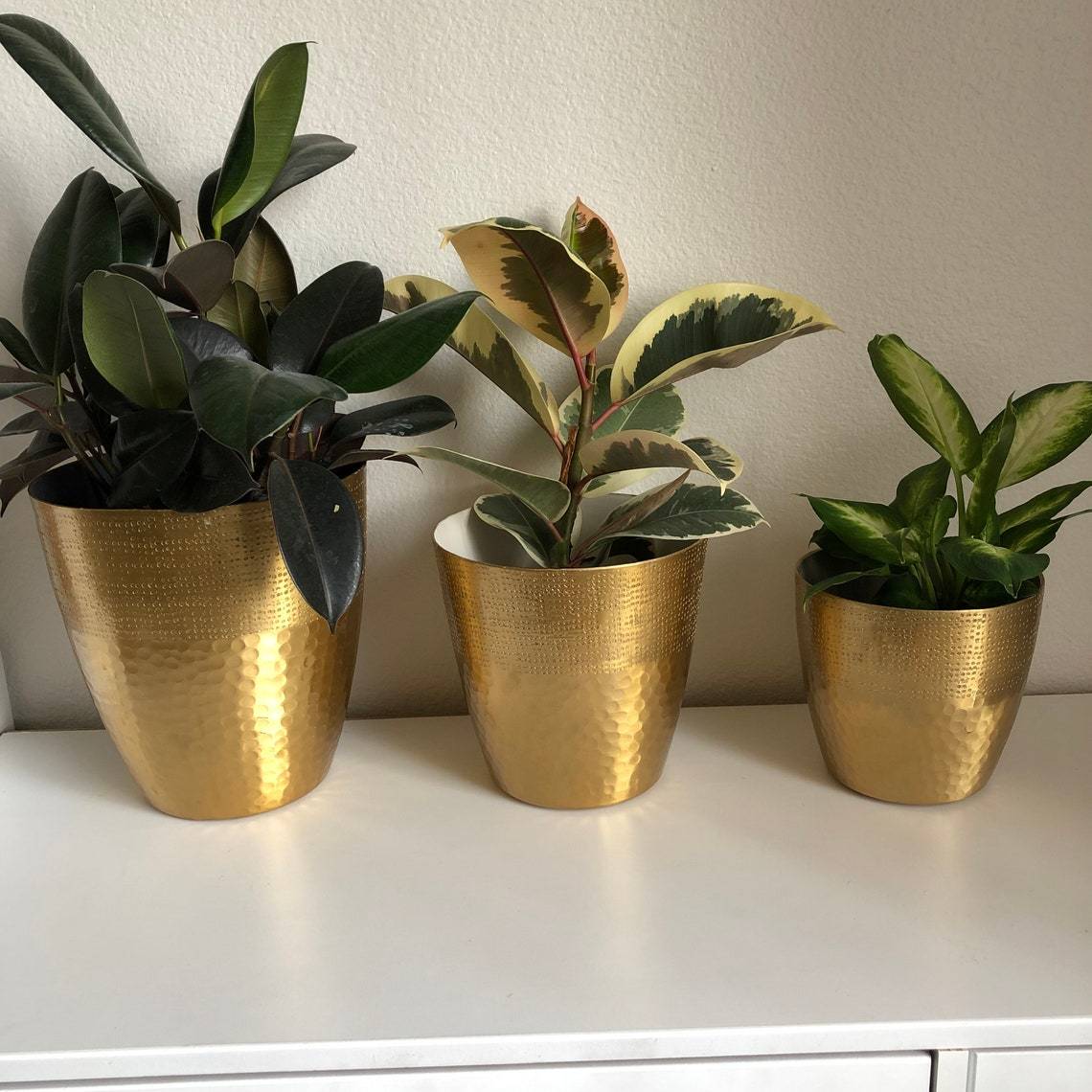 BRASS PAIR OF SHINING POLISHED PLANTER