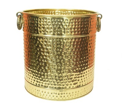 BRASS PAIR OF SHINING POLISHED PLANTER