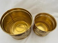 BRASS PAIR OF SHINING POLISHED PLANTER
