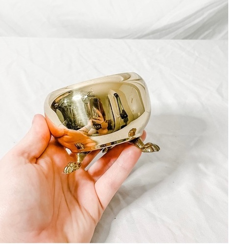 BRASS SMALL FOOTED PLANTER FOR INDOOR