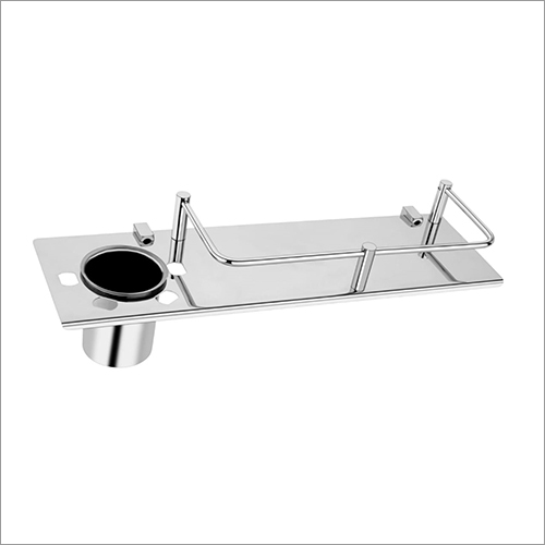 Stainless Steel 2 in 1 Multipurpose Bathroom Shelf - Towel Rack - Towel Hanger -Tumbler Holder