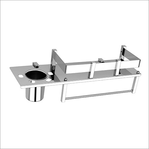 Stainless Steel 3 in 1 Multipurpose Bathroom Shelf - Towel Rack - Towel Hanger -Tumbler Holder