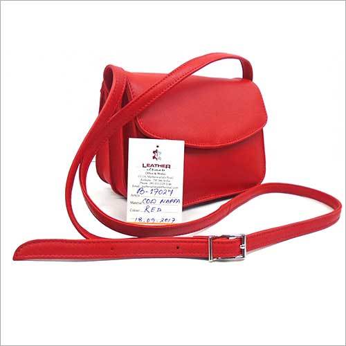 Red Leather Sling Bag
