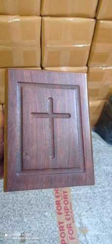 CHURCH CROSS ENGRAVED WOODEN ADULT CREMATION URN