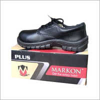 Industrial Safety Shoes - Leather Material, Various Sizes, Black Color | Lace-up Closure, Durable Rubber Sole