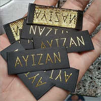 Black & Golden Woven Satin Labels