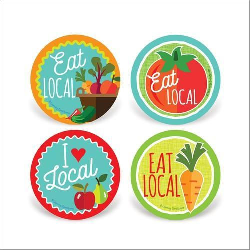 Multicolour Food Stickers