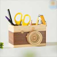  Camera Wooden Stationery Holder