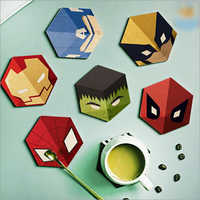 Marvel Wooden Superhero Coasters - Set Of 6