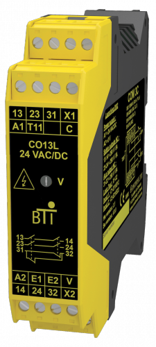 Safety relay for emergency stop applications