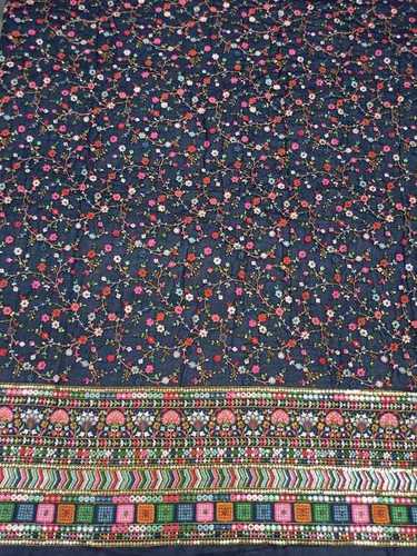 Warm Embroidery Poly Georgette Fabric