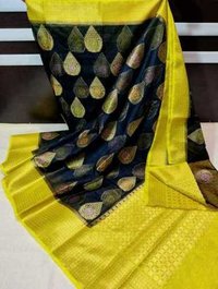 Banarsi organza double dye double zari weaved saree