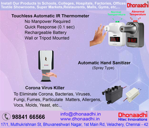 Touchless Automatic IR Thermometer By DHONAADHI HITEC INNOVATIONS