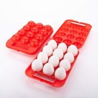 Portable Plastic Egg Holder - Polypropylene 12-egg Capacity Blue, Snap Closure Lid, Ventilated, Stackable, Dishwasher Safe