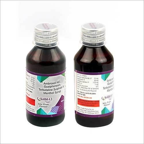 Ambroxol Hcl Gualphensin Terbutaline Sulphate And Menthol Syrup General Medicines