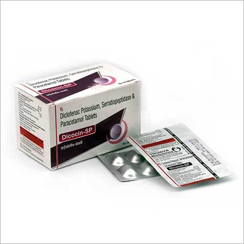 Diclofenac Potassium Serratiopeptidase And Paracetamol Tablets General Medicines