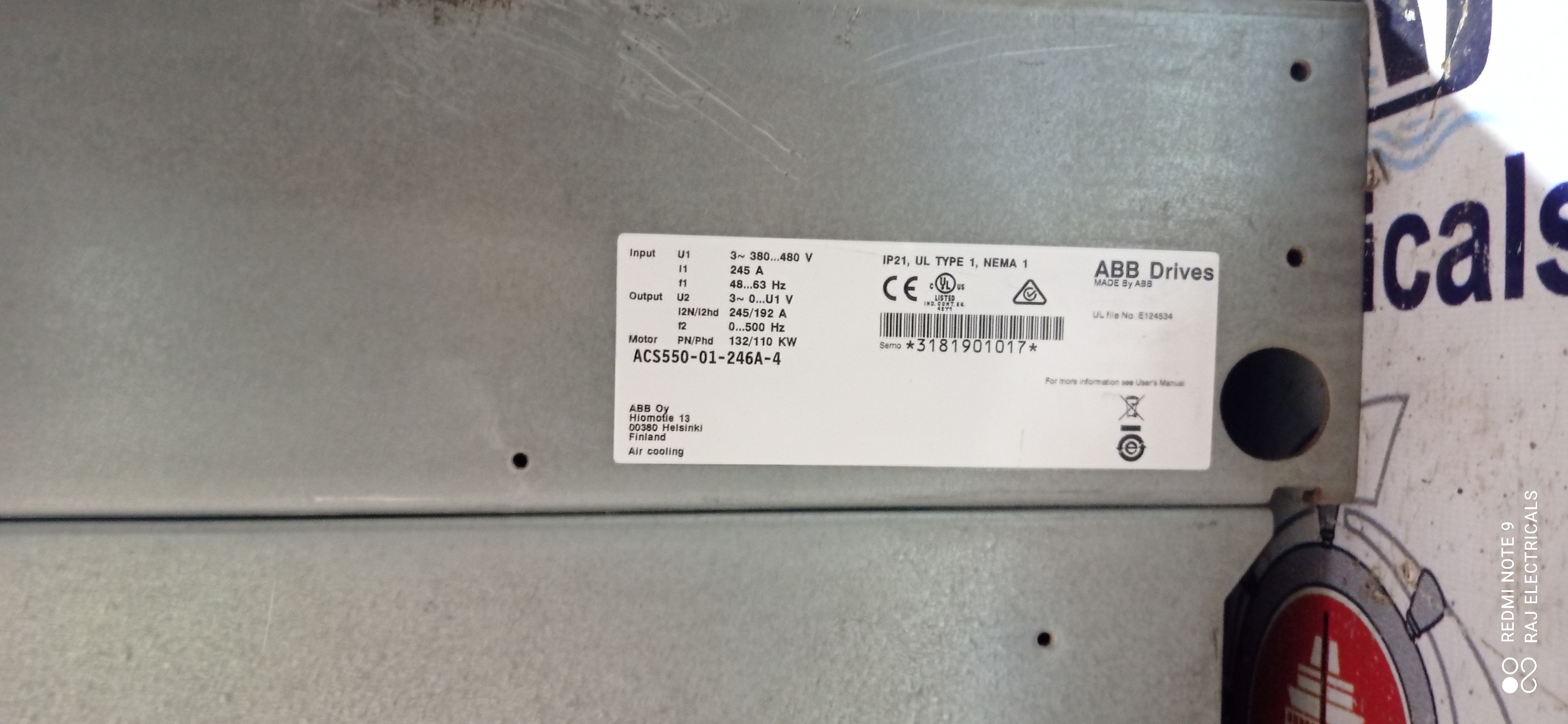 ABB ACS 550 150 HP AC DRIVE