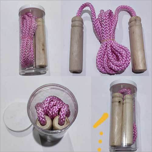 Wooden Handle Nylon Skipping Rope