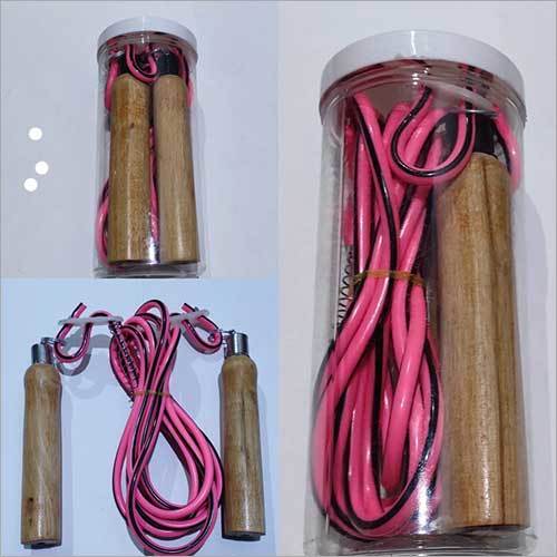 Wooden Handle Plastic Skipping Rope