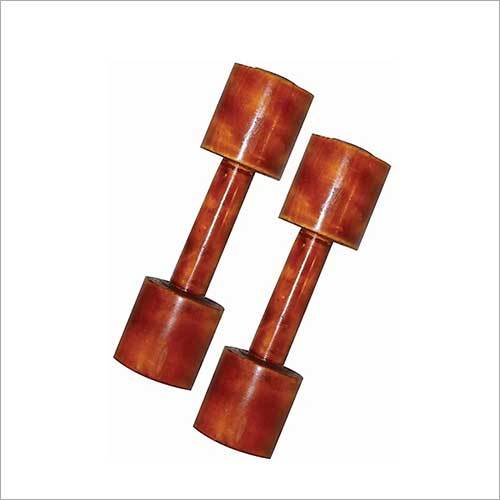 P T Wooden Dumbbell Display Color: Red