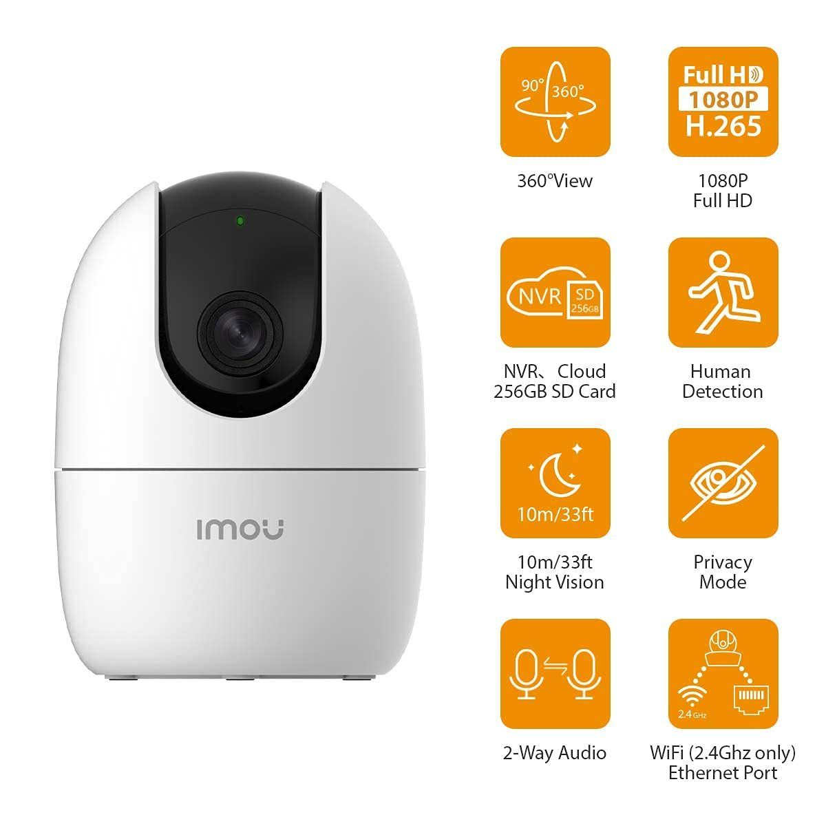 IMOU RANGER-2 1080P 2 MP 360 Rotation Built-in Siren,Smart Tracking